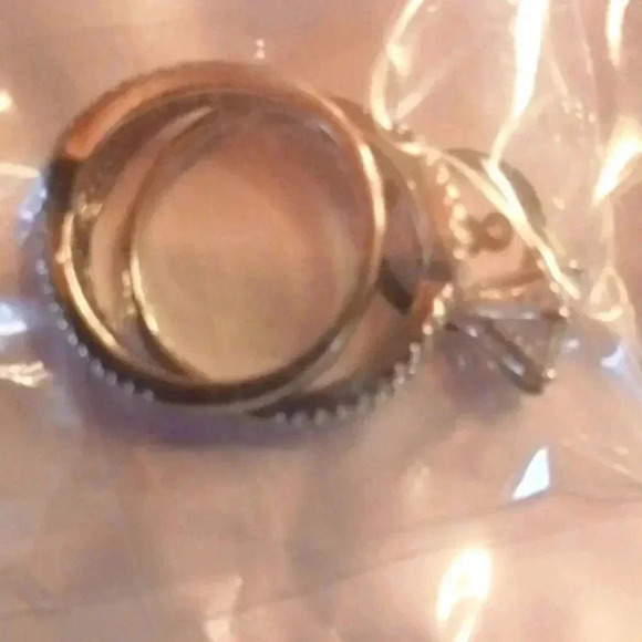 2 Pcs/set Silver Plated Bridal Wedding Zircon Ring For Women Engagement NWT. - Picture 5 of 5